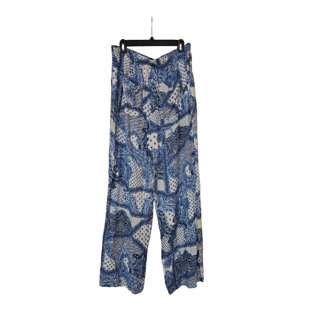 Zara Paisley Print Pull On Wide Leg Pants Size XL NWOT - Picture 3 of 12